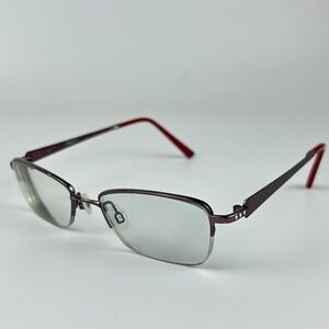 Flexon Hepburn 505 Unisex Eyeglasses Frame Dark Purple Half Rim 51-18-140 mm